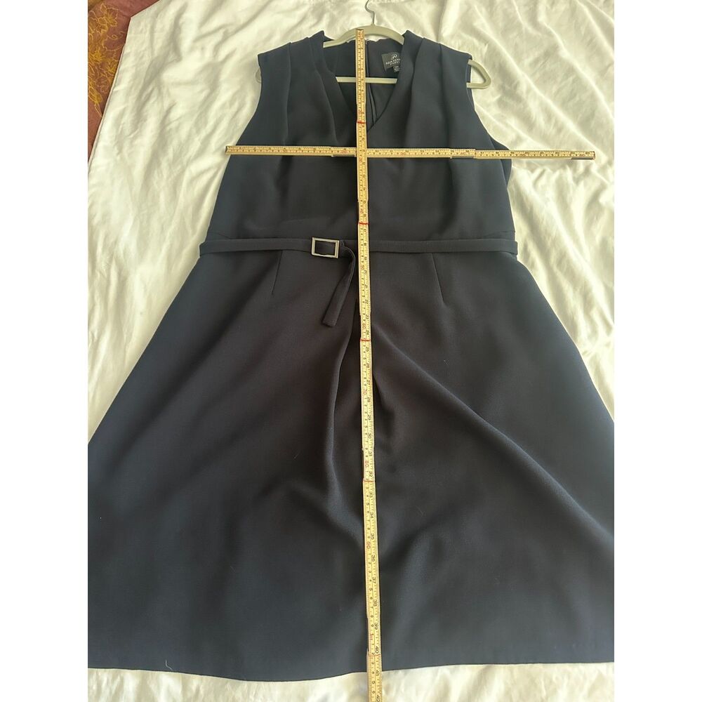 Adrianna Papell Navy Sleeveless Belted Office Dress Women’s 18W Knee Length - Picture 6 of 8